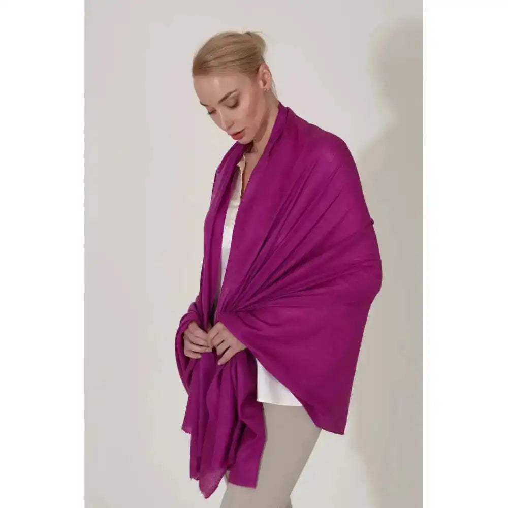 Pashmina cashmere 100% season colors. - Pashmina cashmere 100% Morado Magenta - chal pañuelo foulard