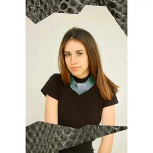 Collar malla Carolina Vigo. - Verde Bauhaus